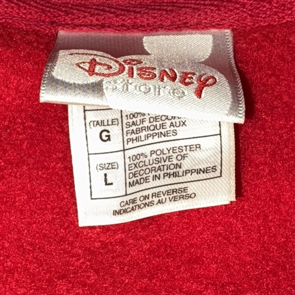 Vintage Disney Sweatshirt Mickey Mouse Adult Large Red Fleece Disney Store 90's - Picture 7 of 7